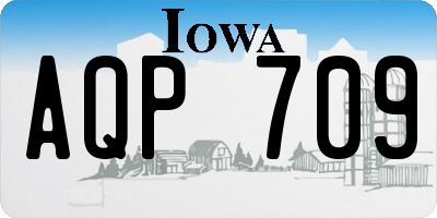 IA license plate AQP709