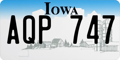 IA license plate AQP747