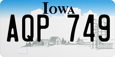 IA license plate AQP749