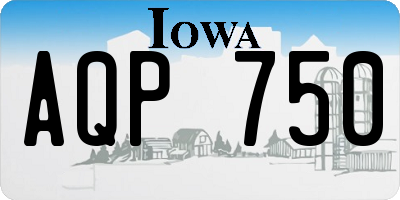 IA license plate AQP750