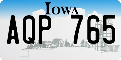 IA license plate AQP765