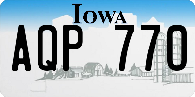 IA license plate AQP770