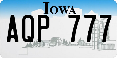IA license plate AQP777