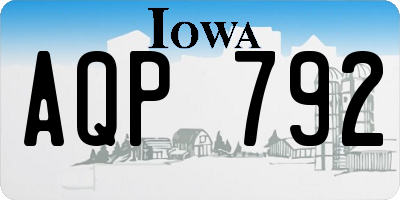 IA license plate AQP792