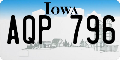 IA license plate AQP796