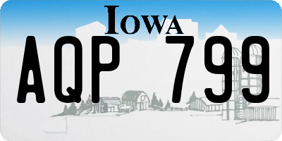 IA license plate AQP799