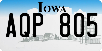 IA license plate AQP805