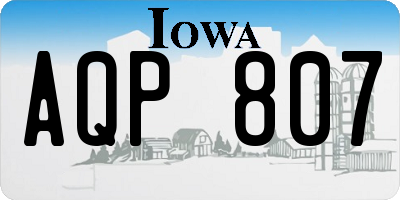 IA license plate AQP807