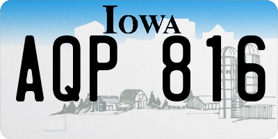 IA license plate AQP816