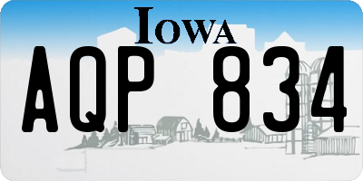 IA license plate AQP834