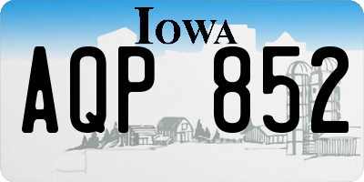 IA license plate AQP852