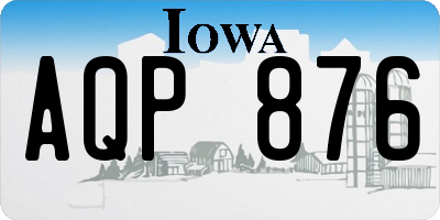 IA license plate AQP876