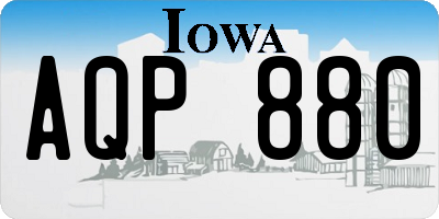 IA license plate AQP880