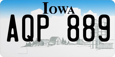 IA license plate AQP889