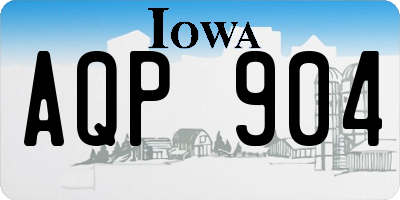 IA license plate AQP904