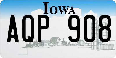 IA license plate AQP908