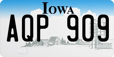 IA license plate AQP909