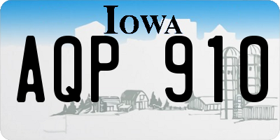 IA license plate AQP910