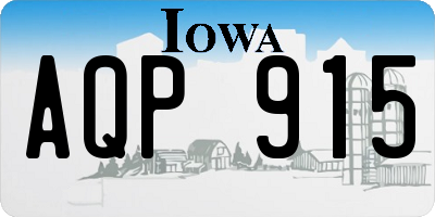 IA license plate AQP915
