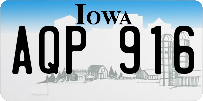 IA license plate AQP916
