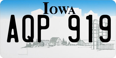 IA license plate AQP919