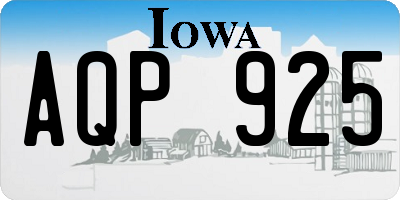 IA license plate AQP925