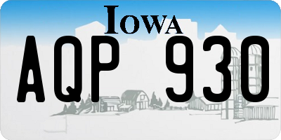 IA license plate AQP930