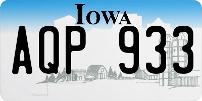 IA license plate AQP933