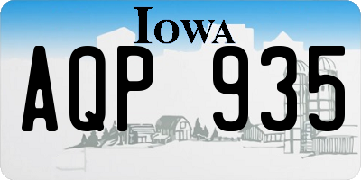 IA license plate AQP935
