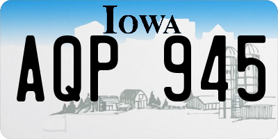 IA license plate AQP945