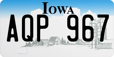 IA license plate AQP967
