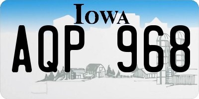 IA license plate AQP968