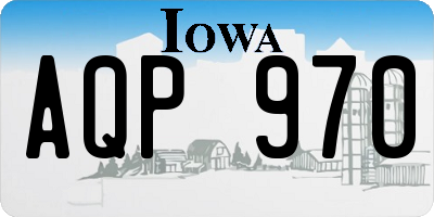 IA license plate AQP970
