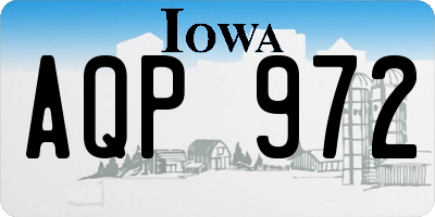 IA license plate AQP972