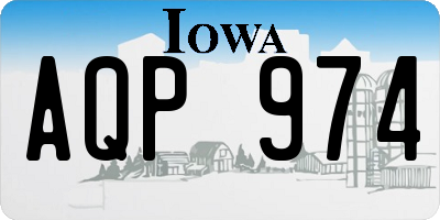 IA license plate AQP974