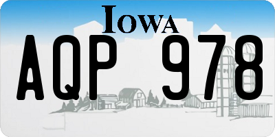 IA license plate AQP978