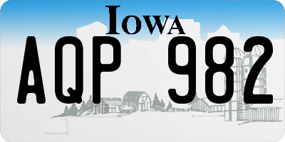 IA license plate AQP982