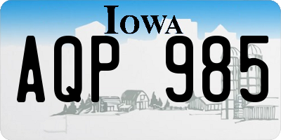 IA license plate AQP985