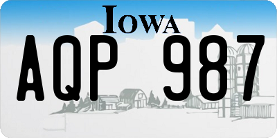 IA license plate AQP987