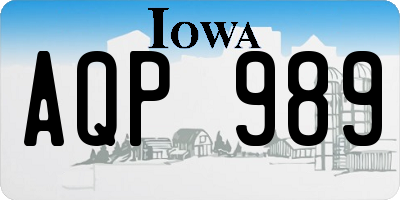 IA license plate AQP989