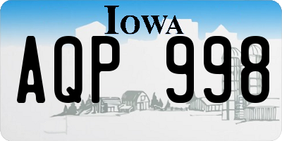 IA license plate AQP998