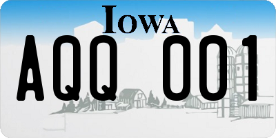 IA license plate AQQ001