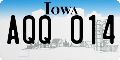 IA license plate AQQ014