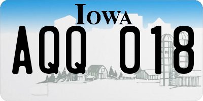 IA license plate AQQ018