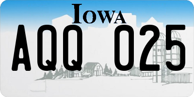 IA license plate AQQ025