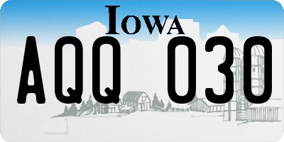 IA license plate AQQ030