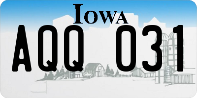 IA license plate AQQ031