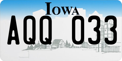 IA license plate AQQ033