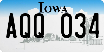 IA license plate AQQ034