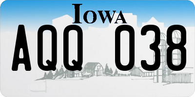 IA license plate AQQ038